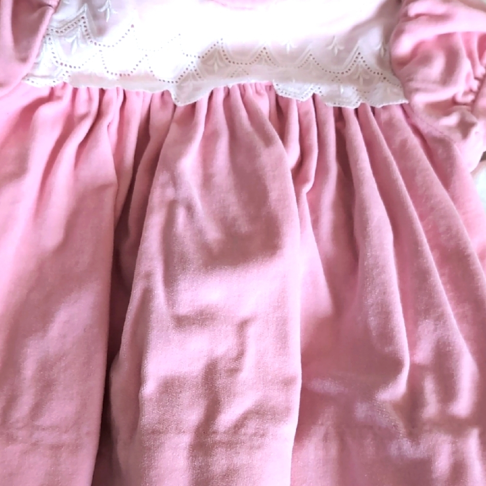 Pink Baby Dress with Lace Detail
